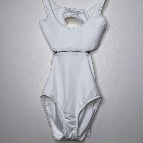 MICHAEL MICHAEL KORS Women's Zip-Trim Cutout One-Piece Swimsuit Size 6 - Picture 6 of 13